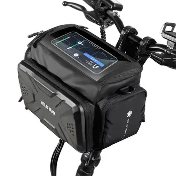 자전거 가방 전기 스쿠터 전면 가방, 4L 대용량 방수 자전거 핸들 바 가방, 터치 스크린, 사이클링 액세서리