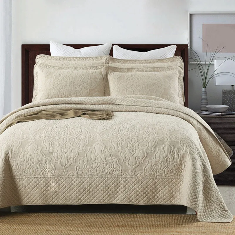 Solid Color Cotton Bedspread Quilt Set 3-Piece Coverlet Embroidered Bed Cover Pillowcase King Queen Size Summer Blanket
Solid Color Cotton Bedspread Quilt Set 3-Piece Coverlet Embroidered Bed Cover Pillowcase King Queen Size Summer Blanket