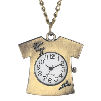 Unique Clothes Shape T-shirt Quartz Pocket Watch Cute Arabic Numerals Dial FOB Necklace Pendant Slim Hanging Chain Sweater Clock
Unique Clothes Shape T-shirt Quartz Pocket Watch Cute Arabic Numerals Dial FOB Necklace Pendant Slim Hanging Chain Sweater Clock