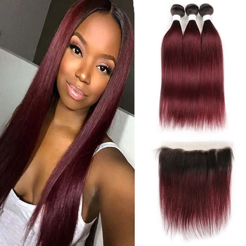 Striaght Human Hair Bundles With Frontal 13x4 Ombre Red 1B/99J Brazilian Human Hair Weave Bundles With Closure Non-Remy Hair
Striaght Human Hair Bundles With Frontal 13x4 Ombre Red 1B/99J Brazilian Human Hair Weave Bundles With Closure Non-Remy Hair