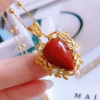 SNew silver inlaid drop-shaped natural southern red agate Chinese style retro charm light luxury charming pendant pearl necklace
SNew silver inlaid drop-shaped natural southern red agate Chinese style retro charm light luxury charming pendant pearl necklace