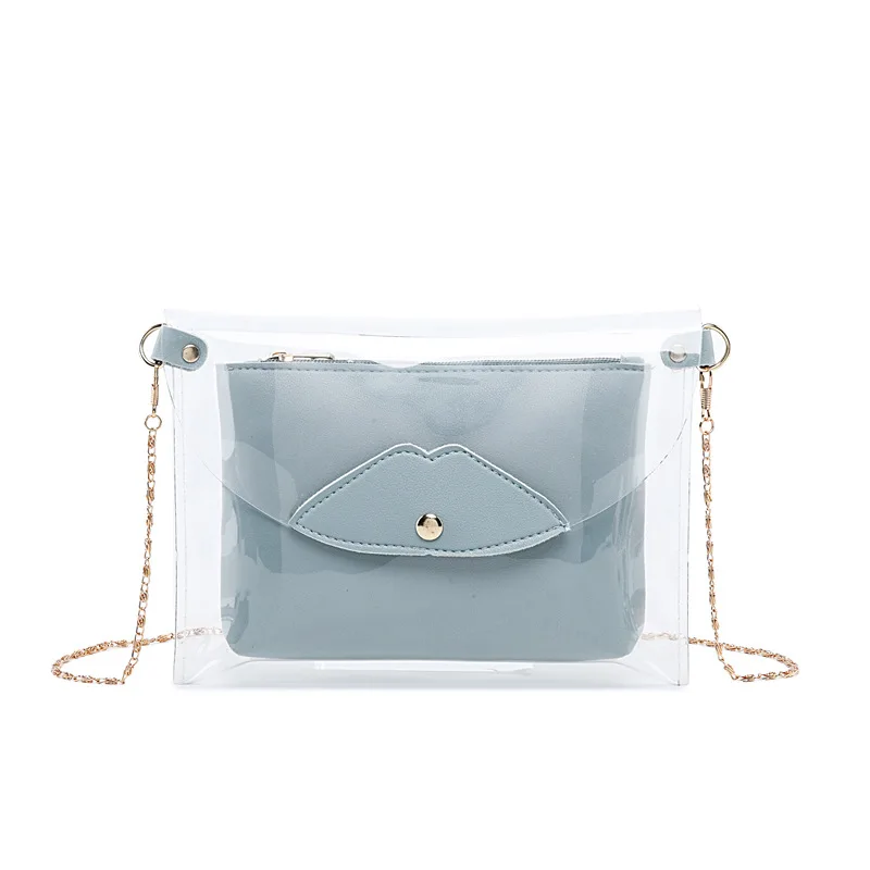 Causual PVC Transparent Clear Woman Crossbody Shoulder Chain Bag Handbag Jelly Small Phone Bags with Composite Bag Flap Cover
Causual PVC Transparent Clear Woman Crossbody Shoulder Chain Bag Handbag Jelly Small Phone Bags with Composite Bag Flap Cover