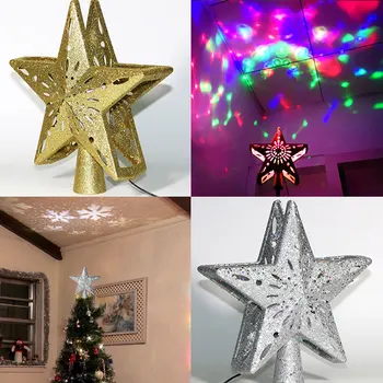 Behogar Hollow Topper Star Christmas Tree Topper with Rotating Lighting Projector Night Light for Xmas Tree Decorations Supplie
Behogar Hollow Topper Star Christmas Tree Topper with Rotating Lighting Projector Night Light for Xmas Tree Decorations Supplie