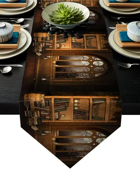 Library Book Cabinet Candle Book Retro Style Table Runner Table Flag Home Party Decorative Tablecloth Table Runners
Library Book Cabinet Candle Book Retro Style Table Runner Table Flag Home Party Decorative Tablecloth Table Runners