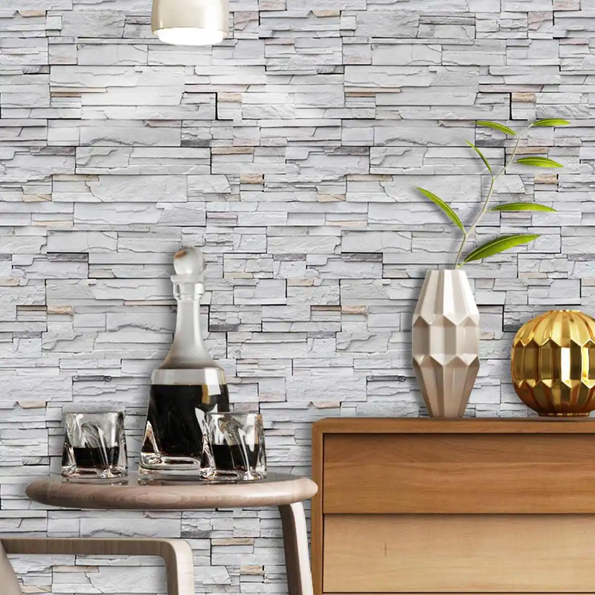 stone brick vintage wall sticker self adhesive wallpaper decals