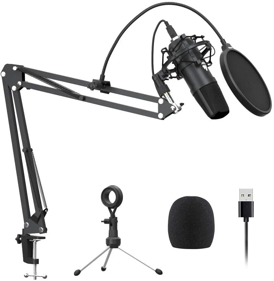 Кардиоидный конденсаторный микрофон, USB-микрофон, 192 кГц/24 бит, Plug and Play, два держателя микрофона для прямой трансляции, передачи голоса
Кардиоидный конденсаторный микрофон, USB-микрофон, 192 кГц/24 бит, Plug and Play, два держателя микрофона для прямой трансляции, передачи голоса