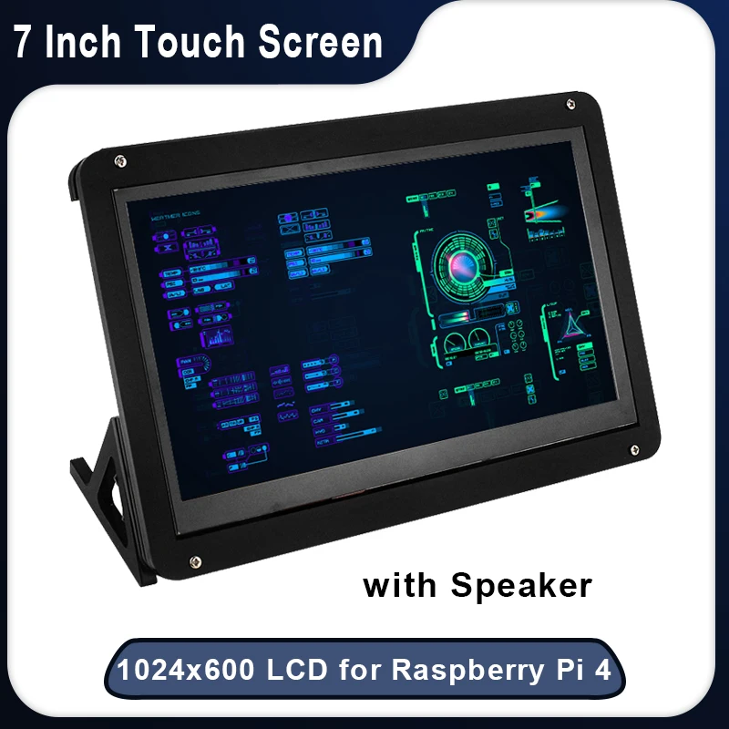 7-дюймовый сенсорный экран Raspberry Pi 4 Model B 1024x60 0 IPS TFT ЖК-дисплей с кронштейном для