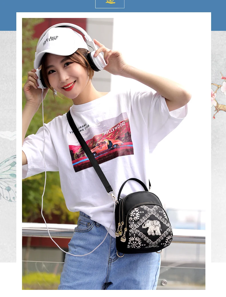 Multipurpose Women's Bag Printed Shoulder Bag Casual Small Backpack Lightweight Messenger Bag Women Waterproof Handbag Cloth Bag H5540b4feaa1648e79005089f46e45bc0s - Multipurpose Women's Bag Printed Shoulder Bag Casual Small Backpack Lightweight Messenger Bag Women Waterproof Handbag Cloth Bag