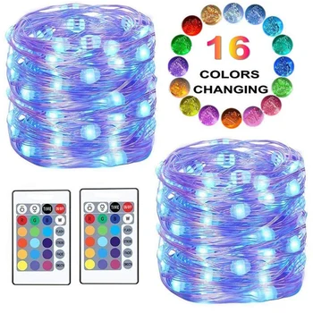 5m 10m led Christmas string light RGB 16 Color Changing Fairy string Light 24key Remote Wedding Patio Christmas lamp USB battery
5m 10m led Christmas string light RGB 16 Color Changing Fairy string Light 24key Remote Wedding Patio Christmas lamp USB battery
