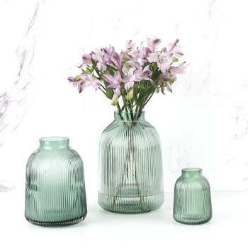 

Nordic Fine-grain Glass Vase Transparent Vases Home Living Room Flowers Hydroponic Container Dry Flower Holder Decoration Bottle