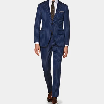 Navy Stripe Men Suits Custom Made Men Business Suit With Ticket Pocket Tailored Made Single Breasted Peak Lapel Men Blazers
Navy Stripe Men Suits Custom Made Men Business Suit With Ticket Pocket Tailored Made Single Breasted Peak Lapel Men Blazers