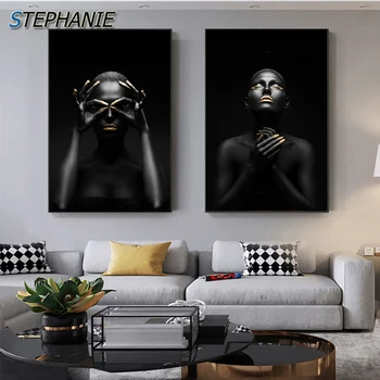Modern Golden Lips Eye Shadow Black Model Canvas Art Sexy Posters and Prints for Living Room Abstract Sexy Girl Wall Art Picture
Modern Golden Lips Eye Shadow Black Model Canvas Art Sexy Posters and Prints for Living Room Abstract Sexy Girl Wall Art Picture