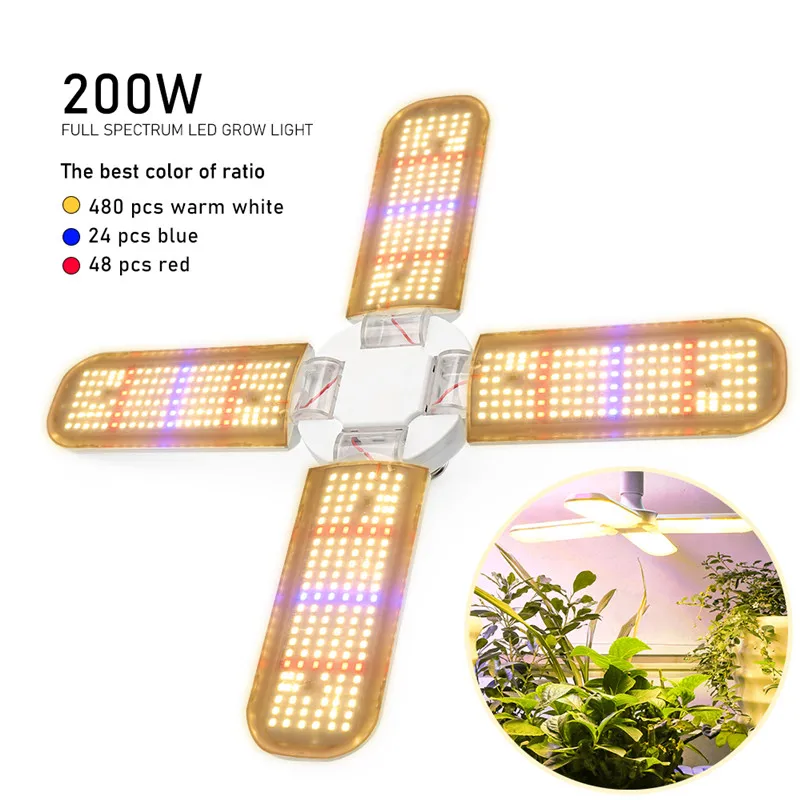 Description Picture 6 of item4pcs 2pcs 1pcs E27 LED Grow Light 200W Full Spectrum Growth Lamp Bulbs Waterproof for Indoor Outdoor Greenhouse Plant Flower Veg