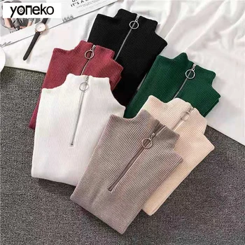 Yoneko Zipper Half Turtleneck Sweater Women Solid Slim Autumn Winter Clothes 2020 Sueter Mujer Basic Fashion Pullovers KM222
Yoneko Zipper Half Turtleneck Sweater Women Solid Slim Autumn Winter Clothes 2020 Sueter Mujer Basic Fashion Pullovers KM222