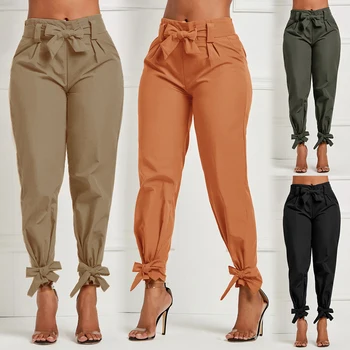 Women's High Waist Long Pants Casual With Sash Bow Pencil Pants For Female Ruffle Bow Tie Solid Work Tie Bottom Trousers
Women's High Waist Long Pants Casual With Sash Bow Pencil Pants For Female Ruffle Bow Tie Solid Work Tie Bottom Trousers