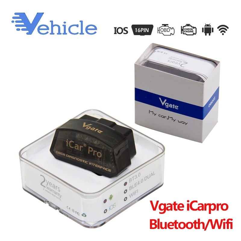 Vgate iCarpro ELM327 obd2 Bluetooth wifi elm 327 V2.1 obd 2 auto diagnostic scanner for android/PC/IOS iCar pro code reader
Vgate iCarpro ELM327 obd2 Bluetooth wifi elm 327 V2.1 obd 2 auto diagnostic scanner for android/PC/IOS iCar pro code reader