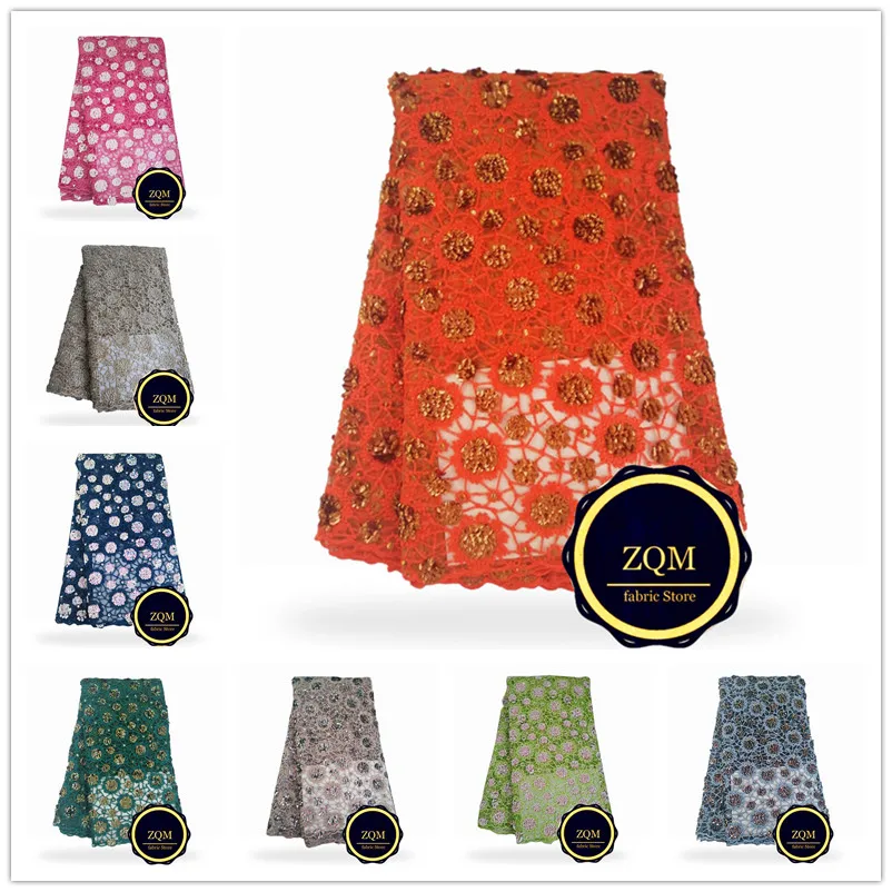 ZQM New African Lace Fabric French Mesh Lace Fabric Equipped with high-end Embroidered sequins Used for wedding Party dress
ZQM New African Lace Fabric French Mesh Lace Fabric Equipped with high-end Embroidered sequins Used for wedding Party dress