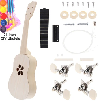 21 Inch Ukulele DIY Kit Basswood Soprano Hawaii Guitar Handwork Painting for Parents-child Beginner with 6 Types Optional
21 Inch Ukulele DIY Kit Basswood Soprano Hawaii Guitar Handwork Painting for Parents-child Beginner with 6 Types Optional