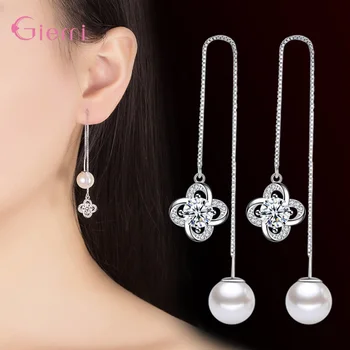 Free Shipping Genuine 925 Sterling Silver Long Tassel Earrings With Pearl & Flower Shape Pendant Inserted With Shiny Crystal
Free Shipping Genuine 925 Sterling Silver Long Tassel Earrings With Pearl & Flower Shape Pendant Inserted With Shiny Crystal