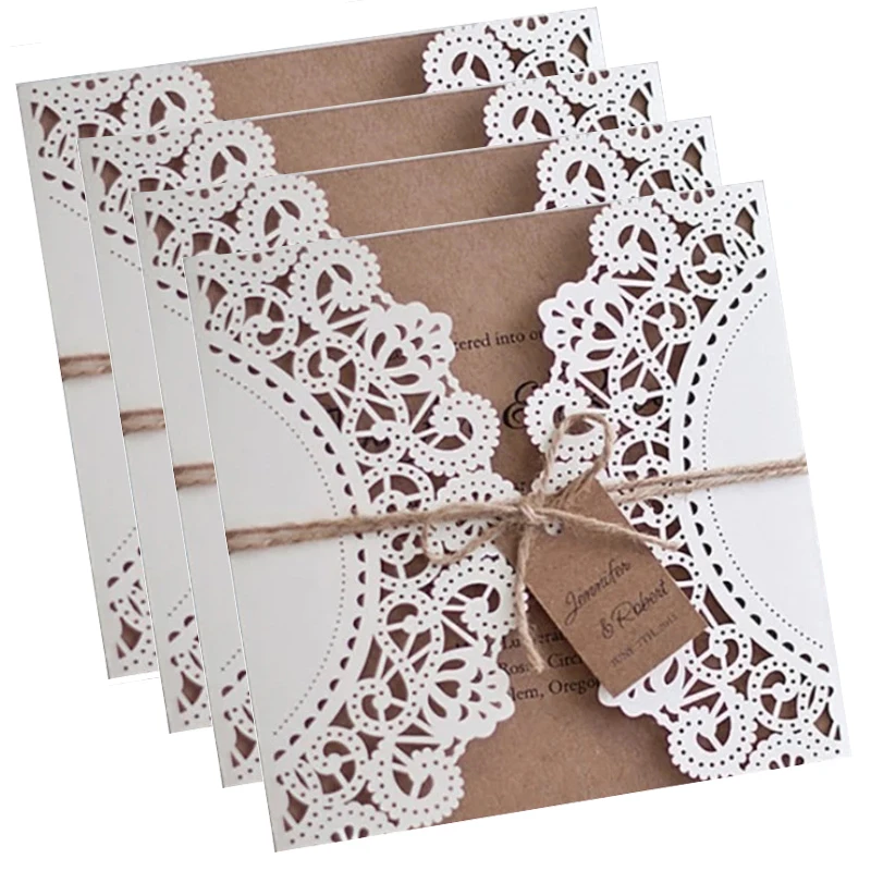 50Pcs Wedding Invitations Laser Cut Wed Card With Inner Card Rope Tag Retro Vintage Greeting Card Kits Event Party Supplies
50Pcs Wedding Invitations Laser Cut Wed Card With Inner Card Rope Tag Retro Vintage Greeting Card Kits Event Party Supplies
