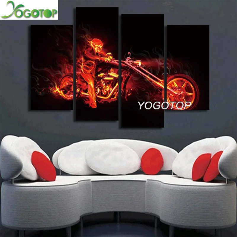 5d diamond painting Cool Motorcycle mazayka embroidery 4pcs set mosaic home decor gifts ML863 | Дом и сад