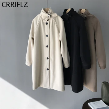 CRRIFLZ 2020 New Casual Solid Woolen Coat Women Winter Turn Down Collar Warm Double Breasted Woolen Coat
CRRIFLZ 2020 New Casual Solid Woolen Coat Women Winter Turn Down Collar Warm Double Breasted Woolen Coat