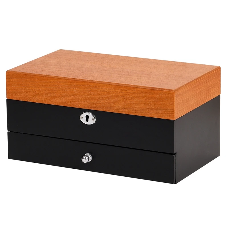 Деревянная коробка для ювелирных изделий органайзер с ящиком стеклянный дисплей