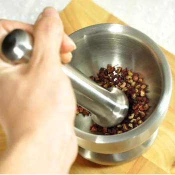 Mortar Pestle Set Stainless Steel Garlic Spice Grinder Kitchen Tool Solid Seasonings Grinder Pharmacy Herbs Bowl Mill Crusher
Mortar Pestle Set Stainless Steel Garlic Spice Grinder Kitchen Tool Solid Seasonings Grinder Pharmacy Herbs Bowl Mill Crusher