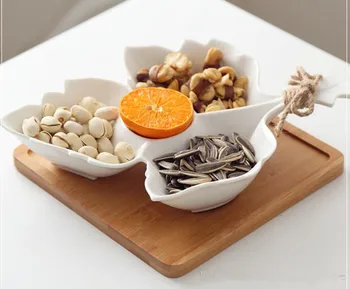 Ceramic plate with bamboo tray tableware breakfast Snack plate fruit bowl dish plate tray kitchen home supply
Ceramic plate with bamboo tray tableware breakfast Snack plate fruit bowl dish plate tray kitchen home supply