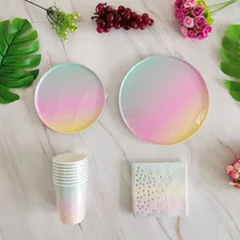 New Rainbow Birthday Party Disposable Tableware Set Paper Plates Cups Outdoor Picnic Tableware Decor for Birthday Party Supplies
New Rainbow Birthday Party Disposable Tableware Set Paper Plates Cups Outdoor Picnic Tableware Decor for Birthday Party Supplies