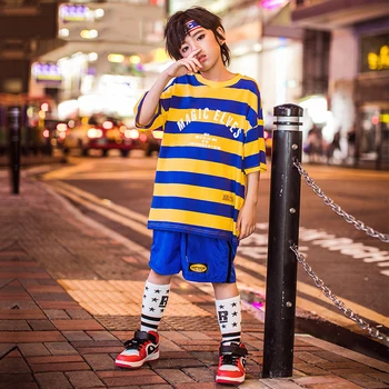 New Dance Wear Street Sets Kids Hiphop Dancing Outfits Stripe Tops Children's Day Jazz Dance Stage Costumes For Kids BL2165
New Dance Wear Street Sets Kids Hiphop Dancing Outfits Stripe Tops Children's Day Jazz Dance Stage Costumes For Kids BL2165