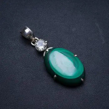 Natural Malachite and Green Amethyst Handmade Vintage 925 Sterling Silver Pendant 1 3/4" U0340
Natural Malachite and Green Amethyst Handmade Vintage 925 Sterling Silver Pendant 1 3/4" U0340