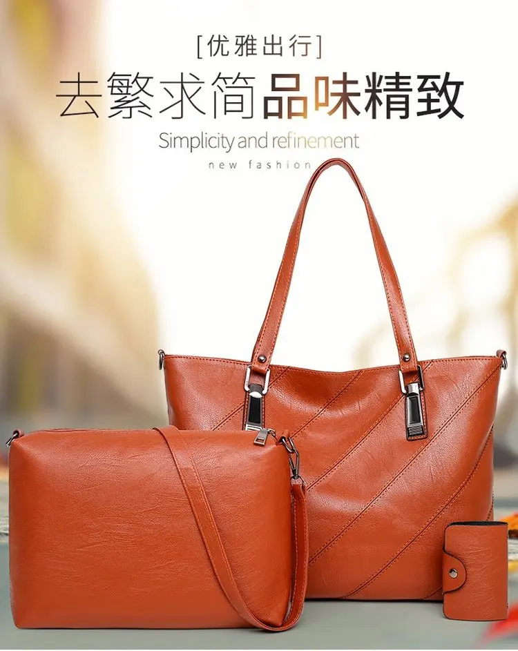 Di na li sha Solid Color Composite Bags Europe And America Three-piece Set WOMEN'S Bag Simple Shoulder Bag Wholesale
Di na li sha Solid Color Composite Bags Europe And America Three-piece Set WOMEN'S Bag Simple Shoulder Bag Wholesale