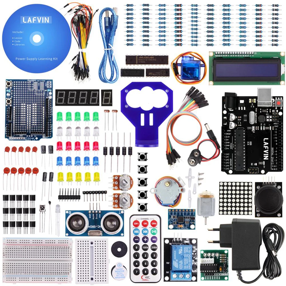 LAFVIN для UNO Project Super Starter Kit включая ультразвуковой датчик LCD1602 с учебным