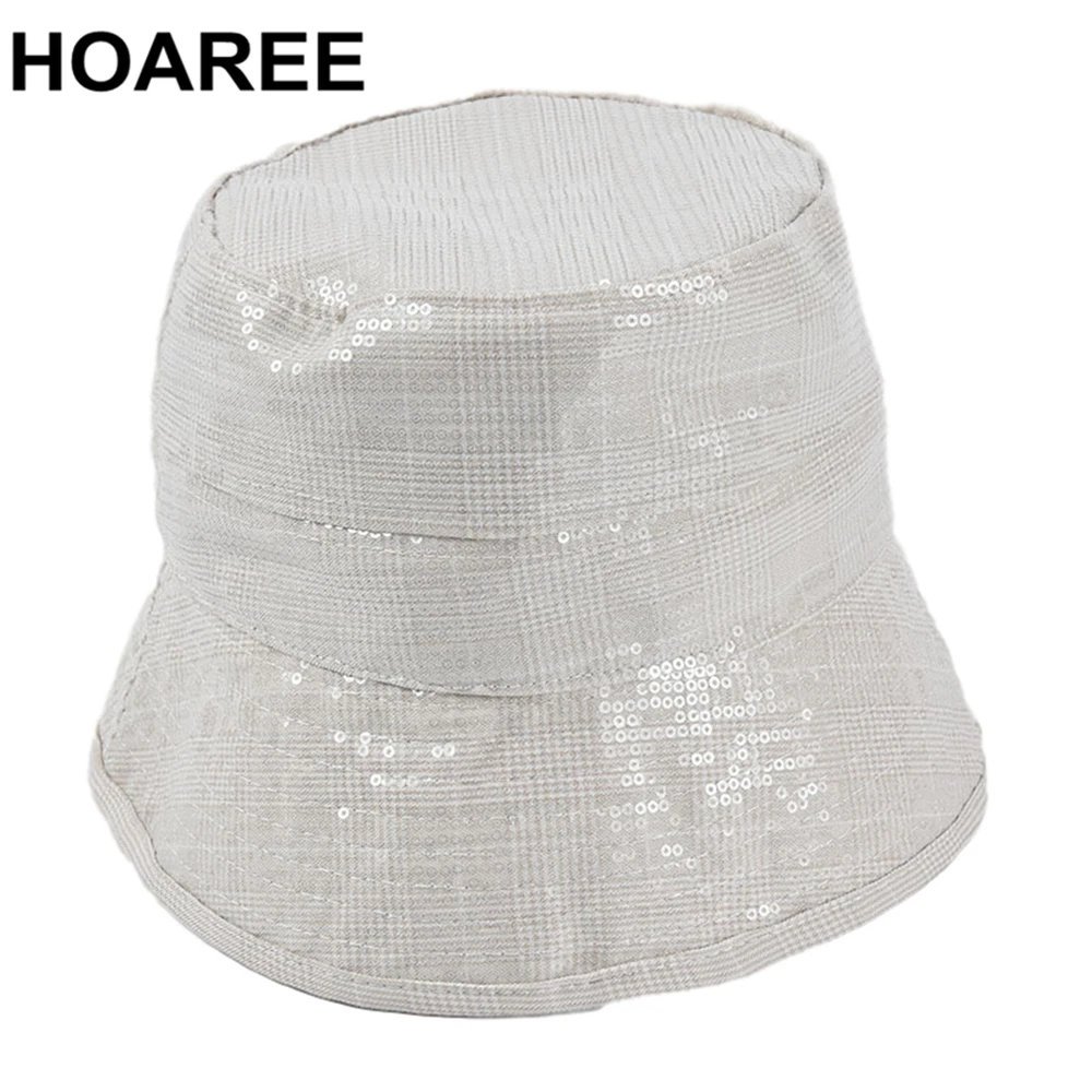 HOAREE Vintage Bucket Hat Paillette Women 2020 Foldable Hat Summer Sun Protection Gray Chain Decoration Ladies Fisherman Hat
HOAREE Vintage Bucket Hat Paillette Women 2020 Foldable Hat Summer Sun Protection Gray Chain Decoration Ladies Fisherman Hat