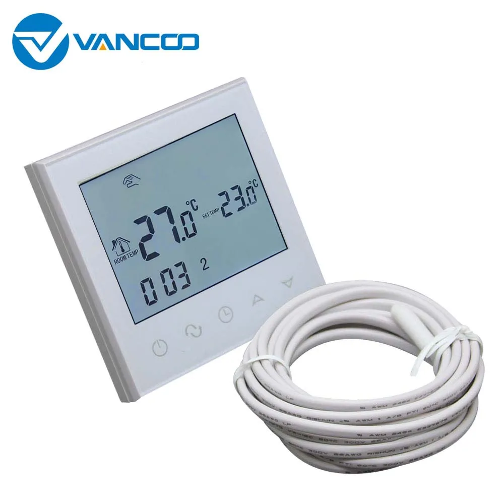 Vancoo Room Thermostat Temperature Controller Instrument Programmable LCD Display Screen Electric Underfloor Heating Thermostat
Vancoo Room Thermostat Temperature Controller Instrument Programmable LCD Display Screen Electric Underfloor Heating Thermostat