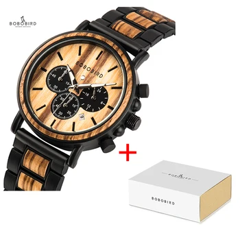 BOBO BIRD Brand Metal Wood Men Watch Chronograph Quartz Movement Wristwatch Calendar Timepiece Logo Customize Christmas Gift
BOBO BIRD Brand Metal Wood Men Watch Chronograph Quartz Movement Wristwatch Calendar Timepiece Logo Customize Christmas Gift