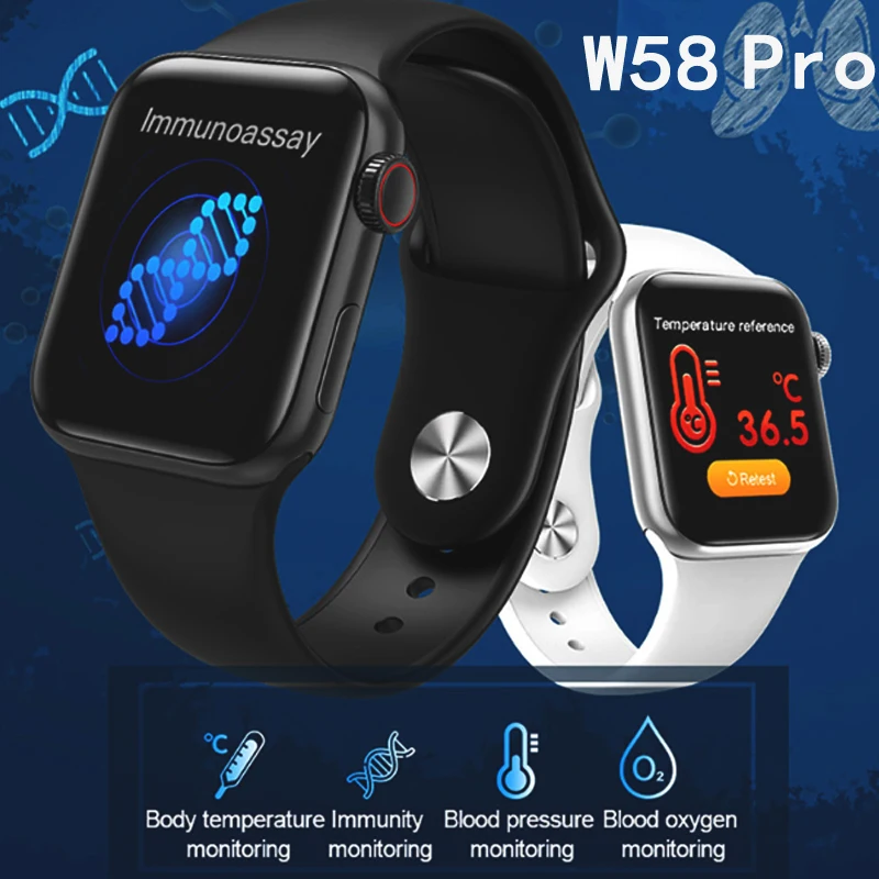 W58 Pro smart watch body temperature measurement Sport Tracker Fitness multifunction Smart watch Bracelet for Apple IOS Android
W58 Pro smart watch body temperature measurement Sport Tracker Fitness multifunction Smart watch Bracelet for Apple IOS Android