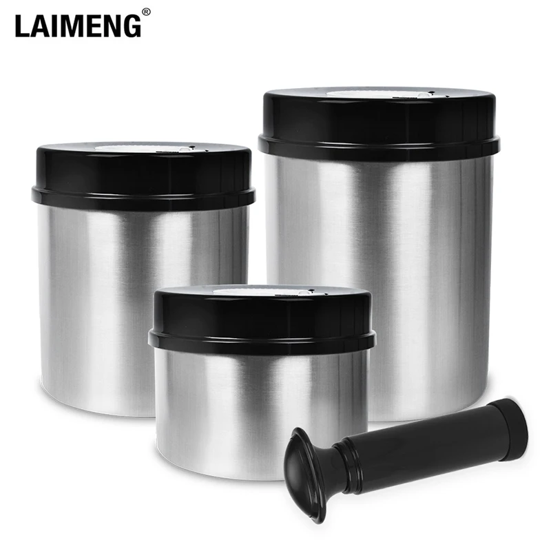 Laimeng 304 Stainless Steel Canister Storage Container Sets For Food Storage Vacuum container 1300ML+1000ML+700ML S165BK
Laimeng 304 Stainless Steel Canister Storage Container Sets For Food Storage Vacuum container 1300ML+1000ML+700ML S165BK