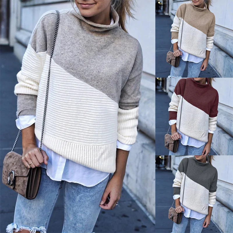2020 New Arrival Patchwork Turtleneck Pullover Women Knitwear Autumn Winter Sweaters And Pullovers Casual Knitted Jumper 2020
2020 New Arrival Patchwork Turtleneck Pullover Women Knitwear Autumn Winter Sweaters And Pullovers Casual Knitted Jumper 2020