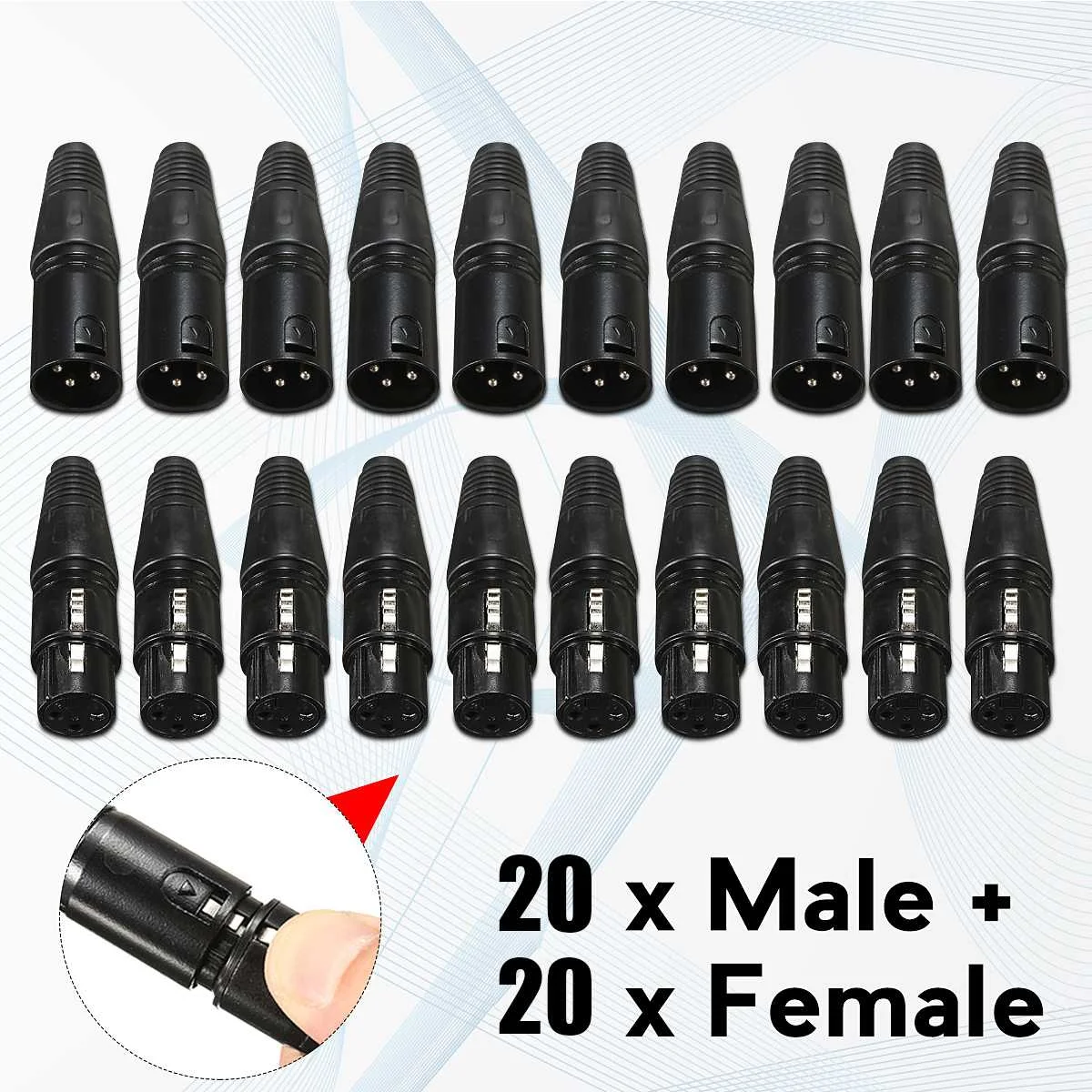 10Pair 3Pin XLR Male to Female Microphone Extension Cable Microphone Cables Plug Audio Socket MIC Audio Connector Adapter