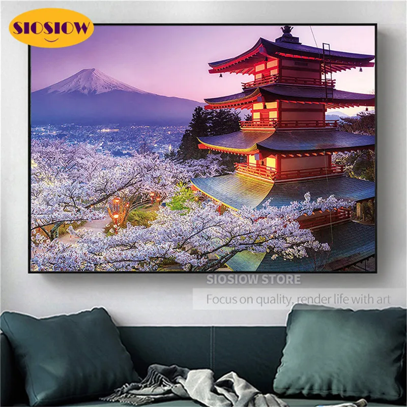 Алмазная 5D картина сделай сам мозаика с мотивом Fuji пейзаж полная выкладка