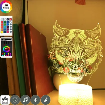 Wolf Head figure Night Light Touch Sensor Child Kids Baby Gift Abstract Acrylic Lamparas USB LED Illusion Clock Base Led 3d Lamp 
Wolf Head figure Night Light Touch Sensor Child Kids Baby Gift Abstract Acrylic Lamparas USB LED Illusion Clock Base Led 3d Lamp