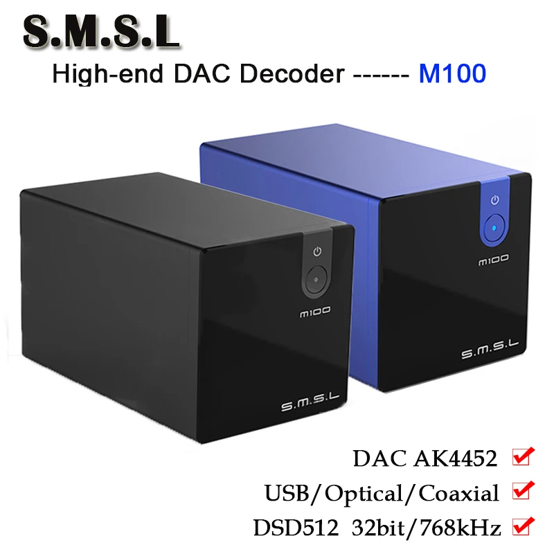 SMSL M100 Pure Digital DAC Audio Amplifier Decoder AK4452 Hifi DSD512 USB DAC Amp Optical Coaxial Input 32bit/768kHz
SMSL M100 Pure Digital DAC Audio Amplifier Decoder AK4452 Hifi DSD512 USB DAC Amp Optical Coaxial Input 32bit/768kHz