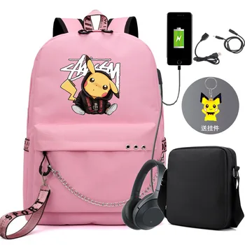 Pikachu Cartoon Backpack Anime Bag USB Backpacks Rucksack Laptop Bag Multi Function School Bags for Teenagers Mochila C244 
Pikachu Cartoon Backpack Anime Bag USB Backpacks Rucksack Laptop Bag Multi Function School Bags for Teenagers Mochila C244