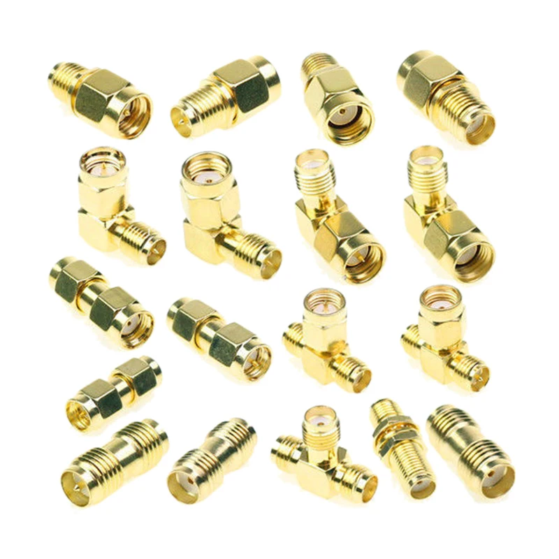 Hot 3C-18 Pcs SMA Kits Connector Male Female Plug Antenna Converter Adapter Coax Set