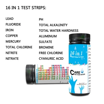 100Pcs 16 In 1 Water Test Strips Kit Home Drinking Water Pond Pool Quality Drinking Water Test Strip Tap Water
100Pcs 16 In 1 Water Test Strips Kit Home Drinking Water Pond Pool Quality Drinking Water Test Strip Tap Water