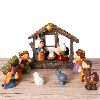 UNOMOR Christmas Nativity Scene Resin Nativity Figurines Ornament Nativity Set Stable for Home Church Decoration
UNOMOR Christmas Nativity Scene Resin Nativity Figurines Ornament Nativity Set Stable for Home Church Decoration