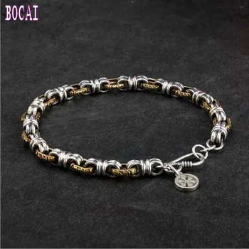 BOCAI S925 sterling Silver Bracelet for men Thai Silver Peaceful Knot Creative Mashup Accessories Men's Silver Bracelets
BOCAI S925 sterling Silver Bracelet for men Thai Silver Peaceful Knot Creative Mashup Accessories Men's Silver Bracelets