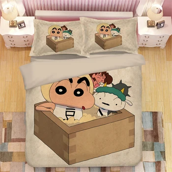 Lovely Anime Crayon Shin-chan Comforter Bedding Set 3D Print Polyester Duvet Cover Pillowcase Set Bedclothes 3pcs Kids Cute Gift 
Lovely Anime Crayon Shin-chan Comforter Bedding Set 3D Print Polyester Duvet Cover Pillowcase Set Bedclothes 3pcs Kids Cute Gift